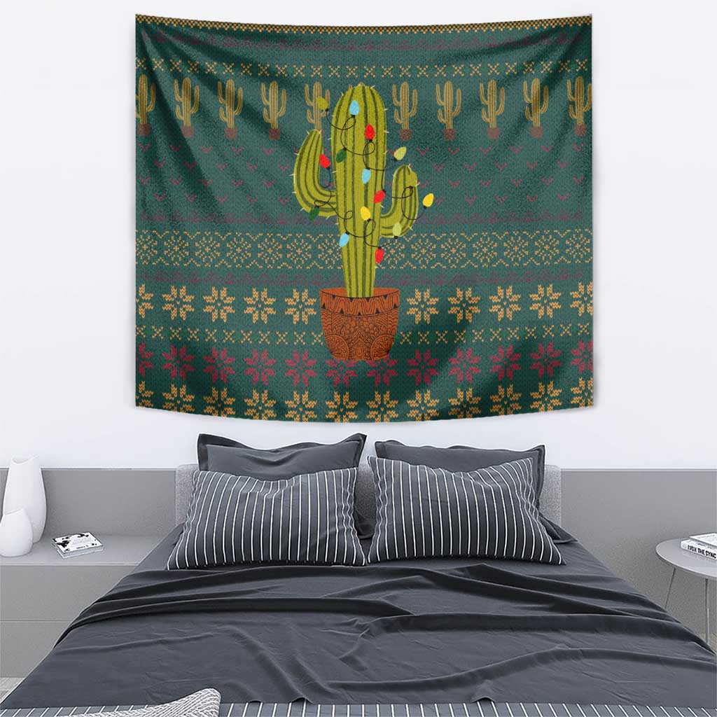 Cactus Christmas Tapestry Xmas Holiday Patterns - Wonder Print Shop