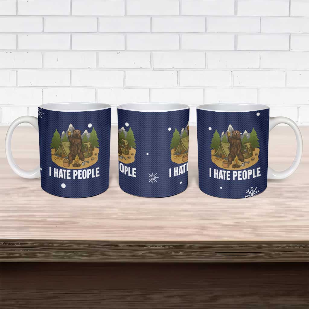 Camping I Hate People Christmas Ceramic Mug Xmas Holiday Patterns - Wonder Print Shop