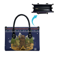 Camping I Hate People Christmas Leather Bag Xmas Holiday Patterns - Wonder Print Shop