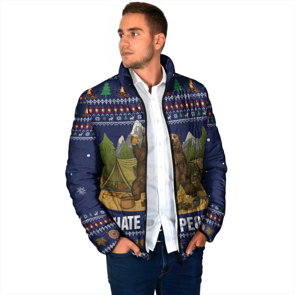 Camping I Hate People Christmas Padded Jacket Xmas Holiday Patterns - Wonder Print Shop
