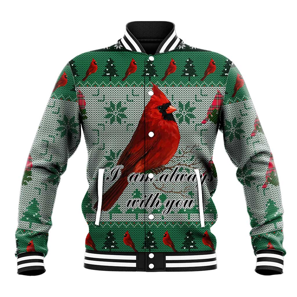 Cardinal I am Always With You Christmas Baseball Jacket Xmas Holiday Patterns - Wonder Print Shop