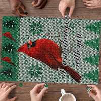 Cardinal I am Always With You Christmas Puzzle Xmas Holiday Patterns - Wonder Print Shop