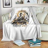 Bodhi Day Blanket Zen Meditation Ink Wash Landscape Art