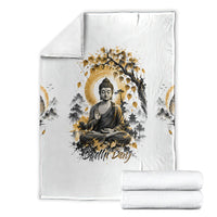 Bodhi Day Blanket Zen Meditation Ink Wash Landscape Art