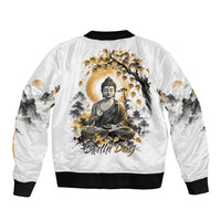 Bodhi Day Bomber Jacket Zen Meditation Ink Wash Landscape Art