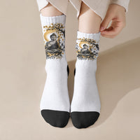 Bodhi Day Crew Socks Zen Meditation Ink Wash Landscape Art