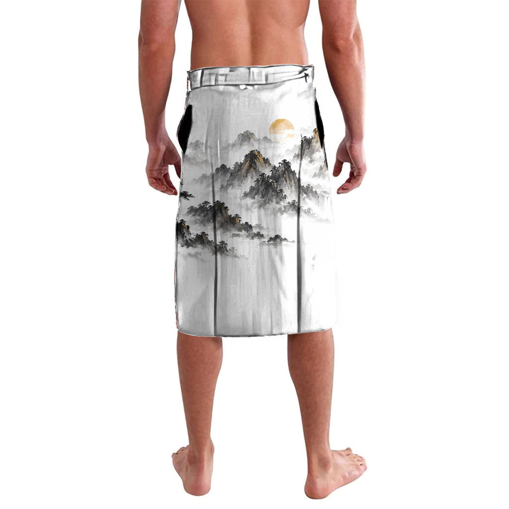 Bodhi Day Lavalava Zen Meditation Ink Wash Landscape Art