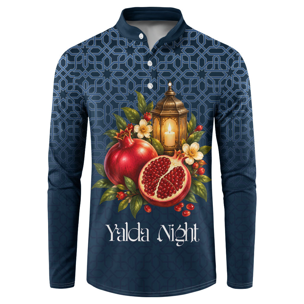 Yalda Night Pomegranate And Lantern Button Sweatshirt Persian Winter Solstice Celebration Traditional Art