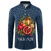 Yalda Night Pomegranate And Lantern Button Sweatshirt Persian Winter Solstice Celebration Traditional Art