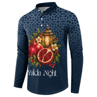 Yalda Night Pomegranate And Lantern Button Sweatshirt Persian Winter Solstice Celebration Traditional Art
