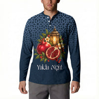 Yalda Night Pomegranate And Lantern Button Sweatshirt Persian Winter Solstice Celebration Traditional Art