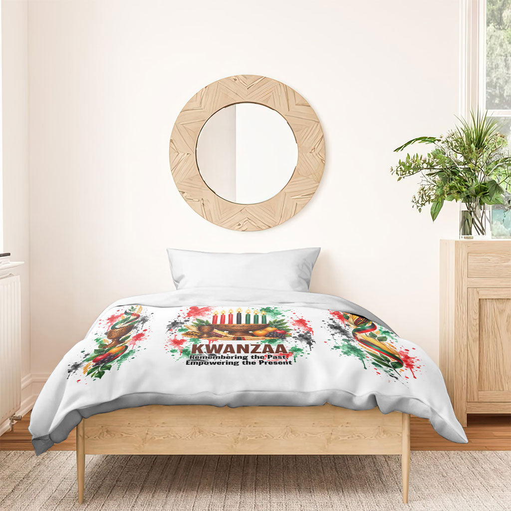 Kwanzaa Pan African Bedding Set - Mishumaa Saba - Black History - Watercolor Art