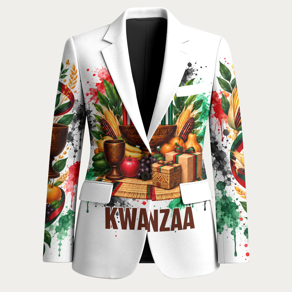 Kwanzaa Pan African Blazer - Mishumaa Saba - Black History - Watercolor Art