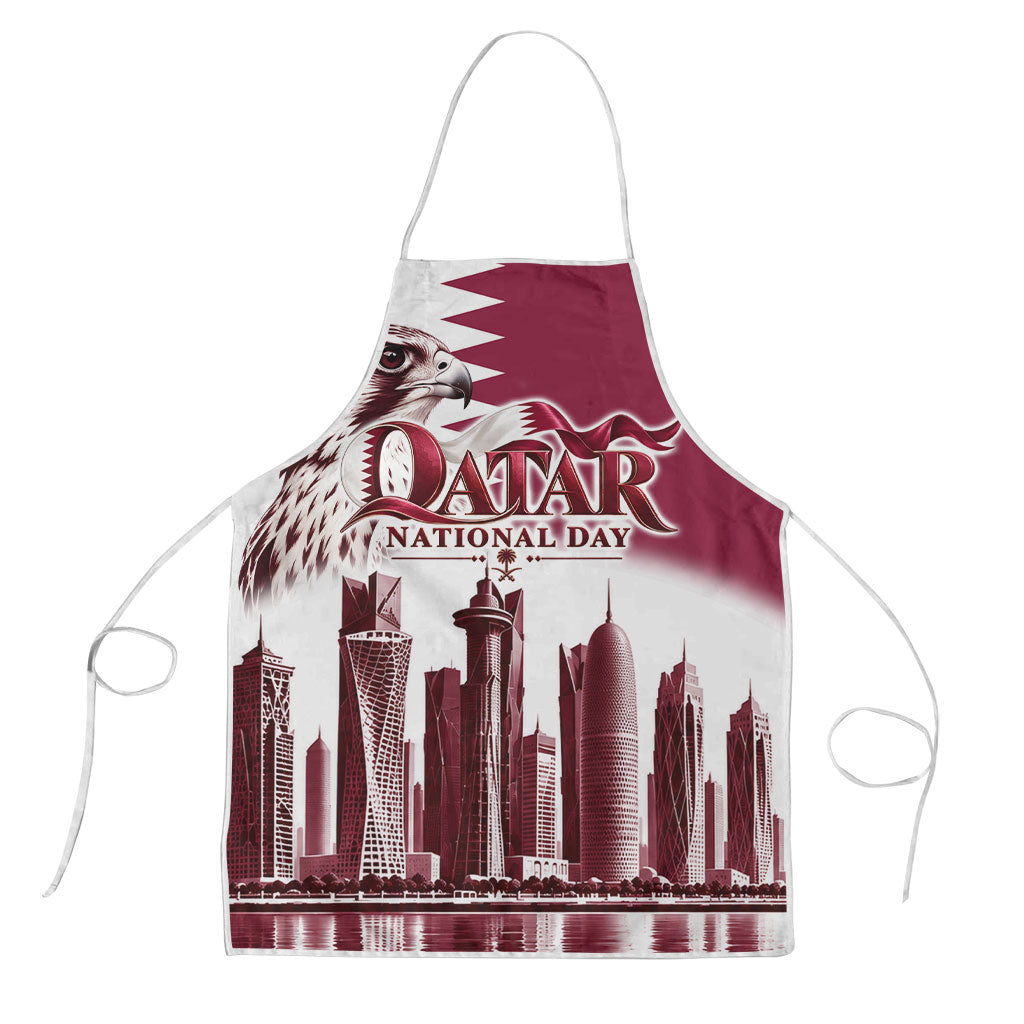 Qatar National Day Falcon Apron Doha Skyline Graphic Art