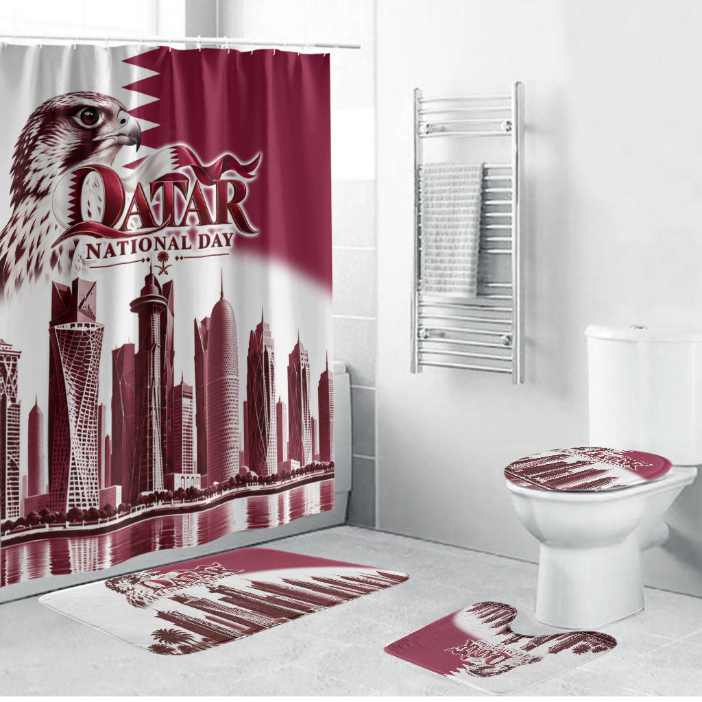 Qatar National Day Falcon Bathroom Set Doha Skyline Graphic Art