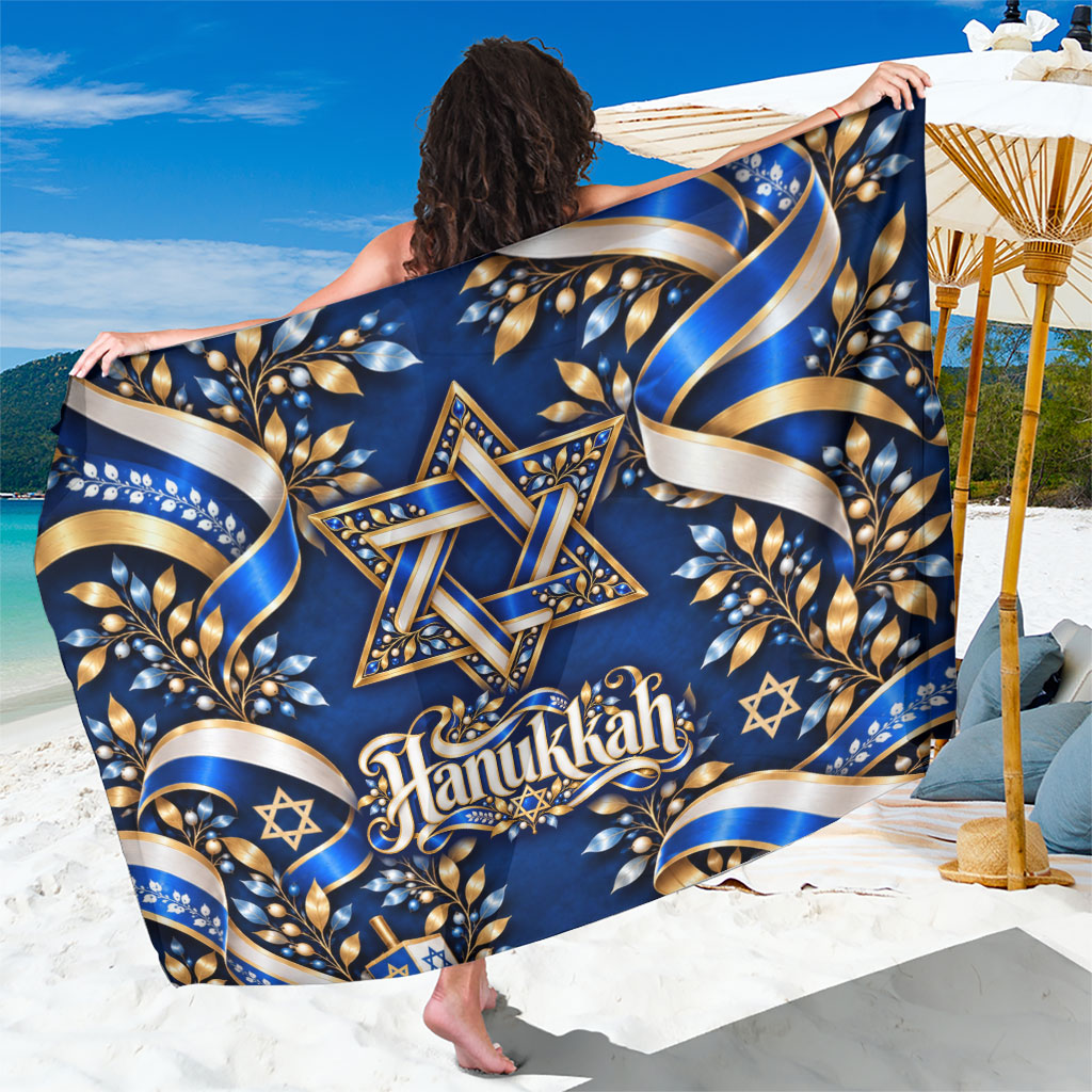 Hanukkah Star Of David Sarong Elegant Floral Ribbon Festival Of Lights Jewish