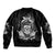 I Do What I Want Skull Black And White Sleeve Zip Bomber Jacket - Wonder Print Shop