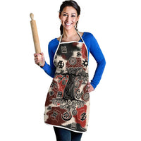 Sacred Heritage Apron African Abstract Baobab Tree, Ethnic Symbols, and Red-Black Pattern - Wonder Print Shop