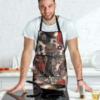 Sacred Heritage Apron African Abstract Baobab Tree, Ethnic Symbols, and Red-Black Pattern - Wonder Print Shop
