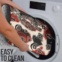 Sacred Heritage Bathroom Set African Abstract Baobab Tree, Ethnic Symbols, and Red-Black Pattern - Wonder Print Shop
