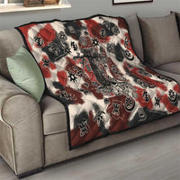 Sacred Heritage Quilt African Abstract Baobab Tree, Ethnic Symbols, and Red-Black Pattern - Wonder Print Shop