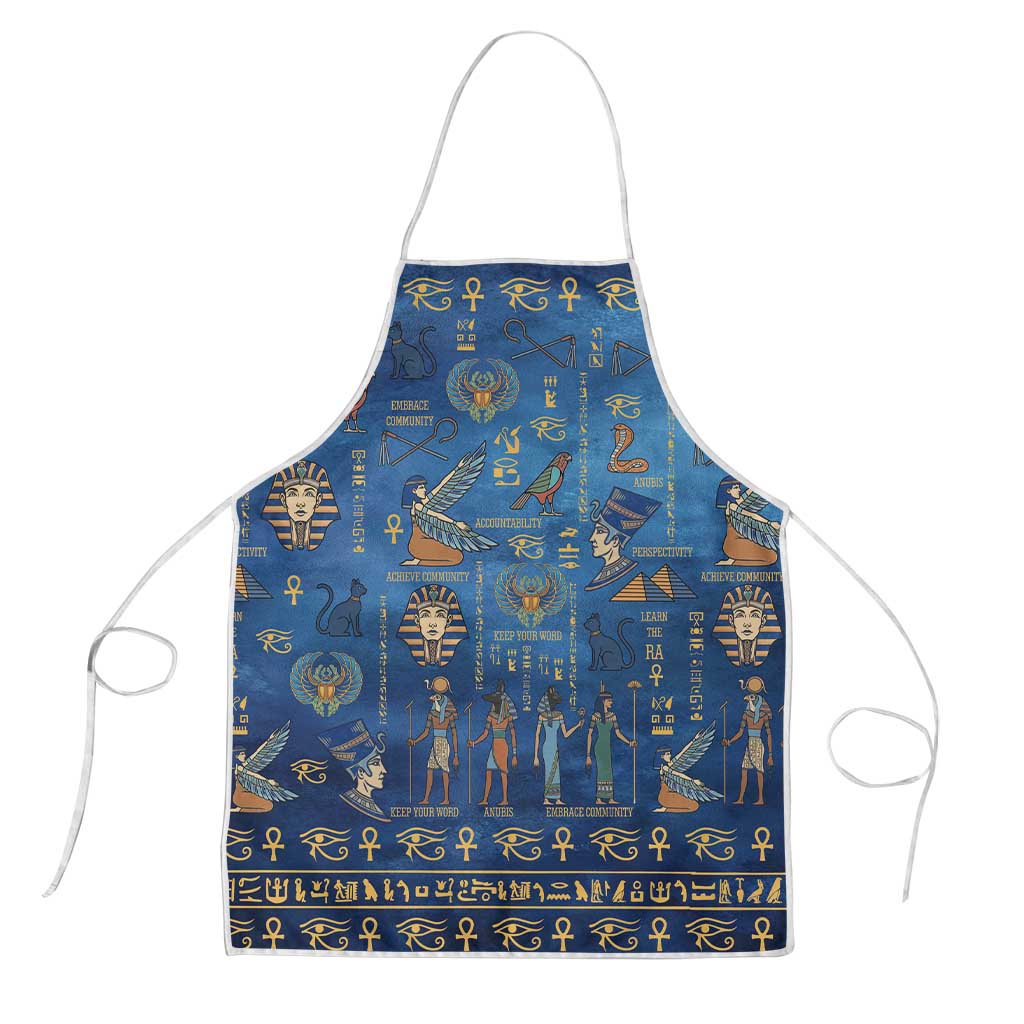 Echoes of Kemet Apron African Pharaohs, Anubis and Symbolic Motifs - Wonder Print Shop