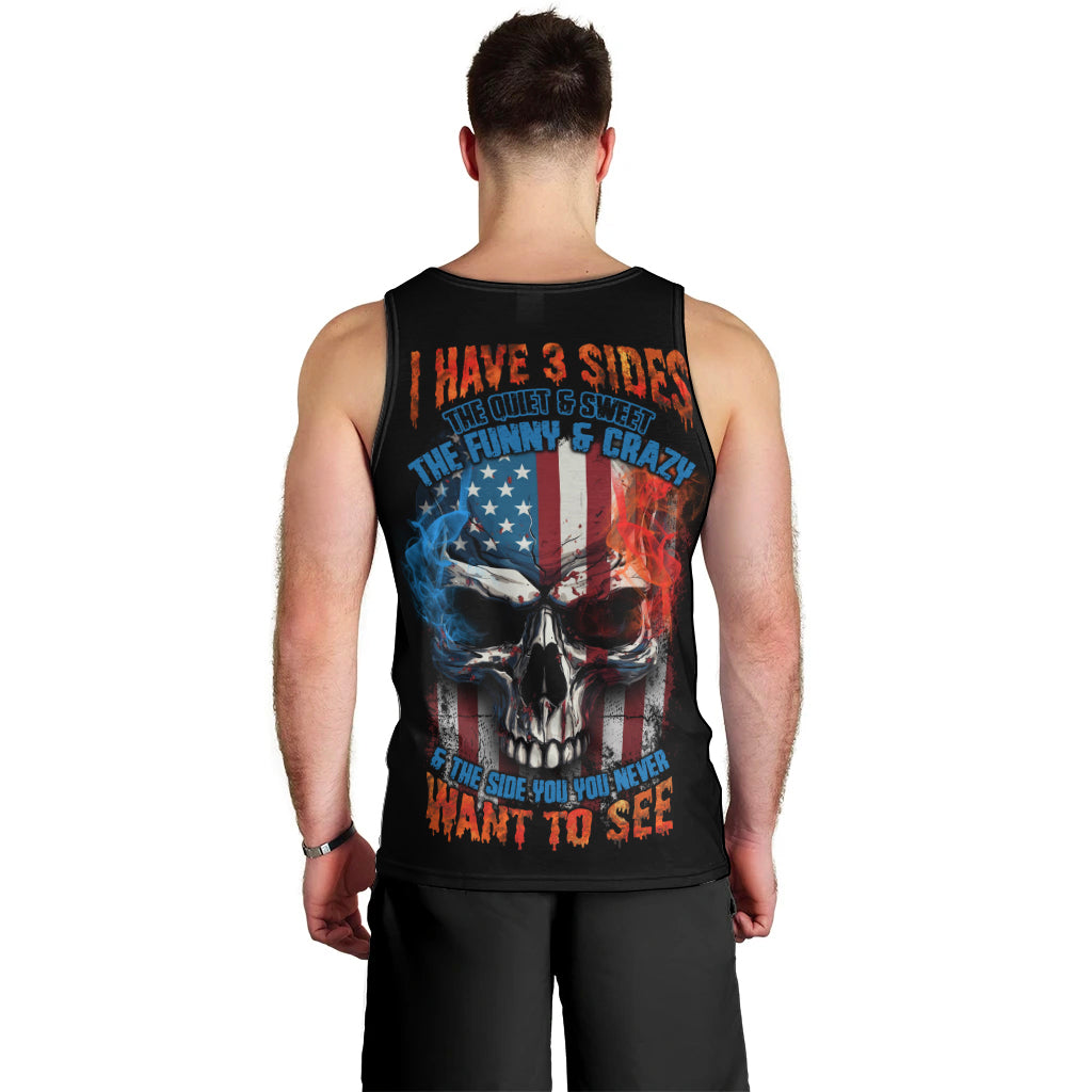 I Have Three Sides Skull Flag Men Tank Top - Wonder Print Shop