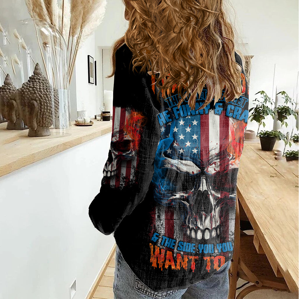 i-have-three-sides-skull-flag-women-casual-shirt