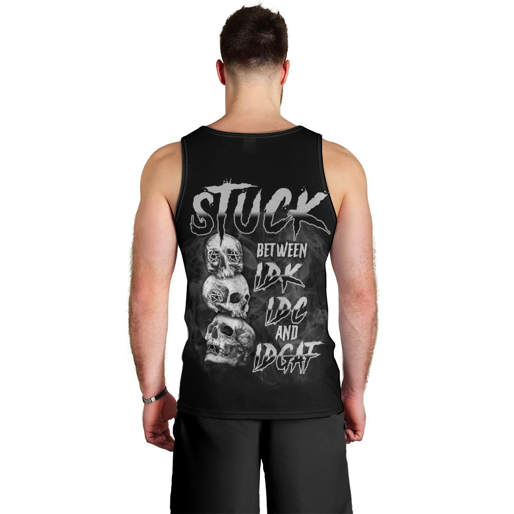 Stuck Between Idk Idc Idgaf Men Tank Top - Wonder Print Shop