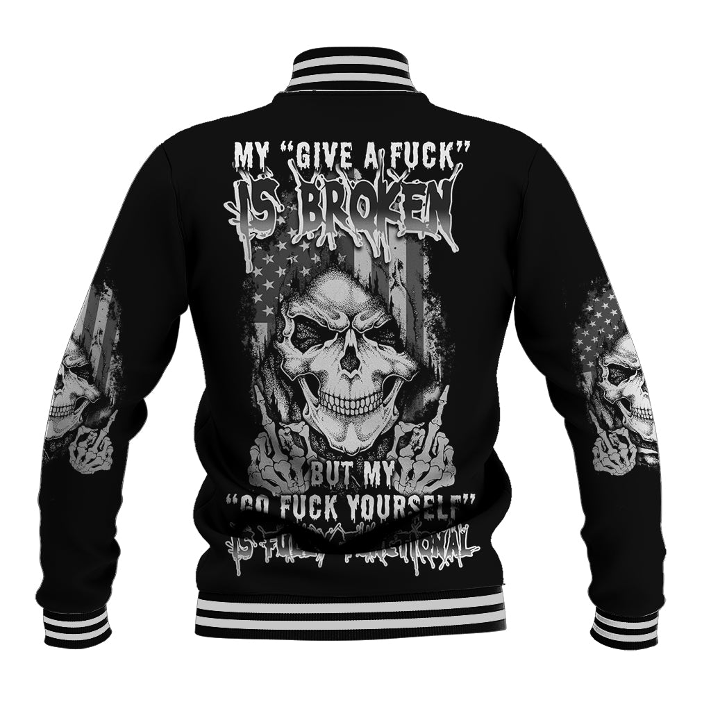 My Give A F Mad Skull Baseball Jacket - Wonder Print Shop