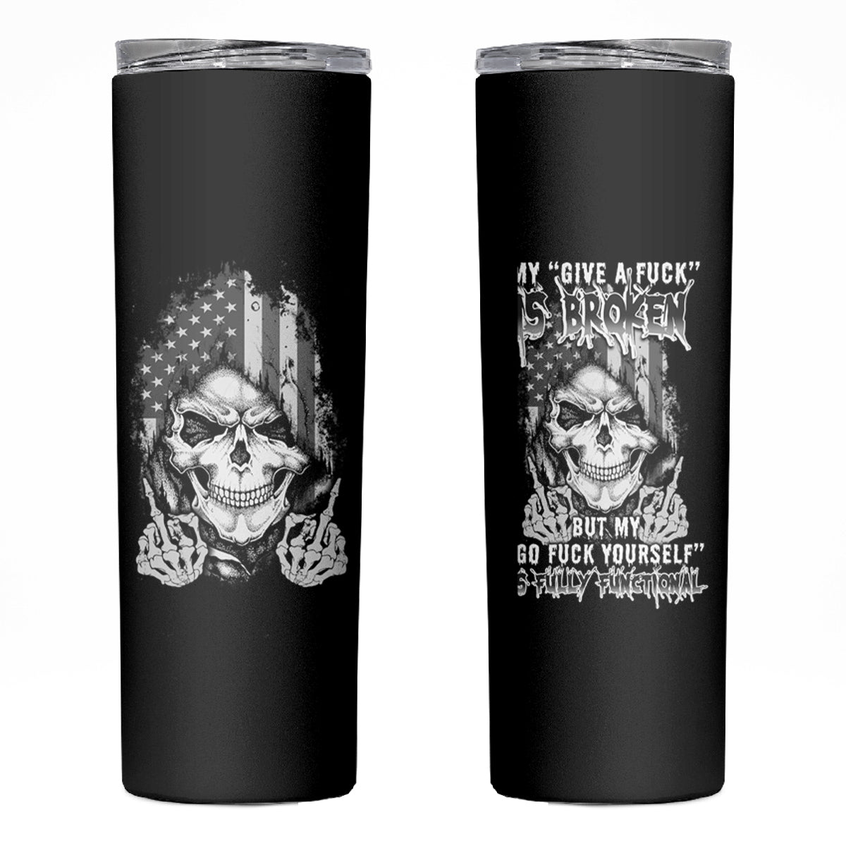 My Give A F Mad Skull Skinny Tumbler