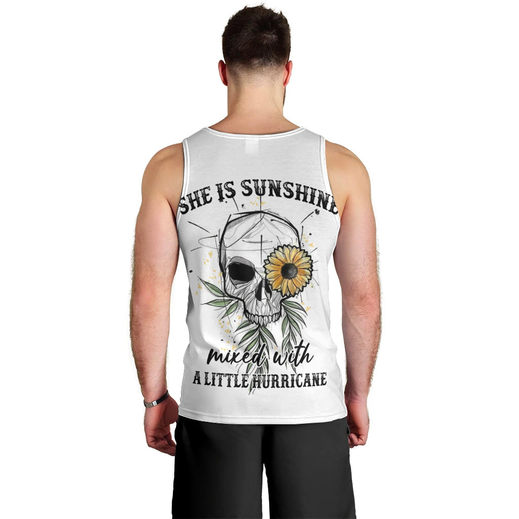 She Is Sunshine Skull Sunflower Men Tank Top - Wonder Print Shop