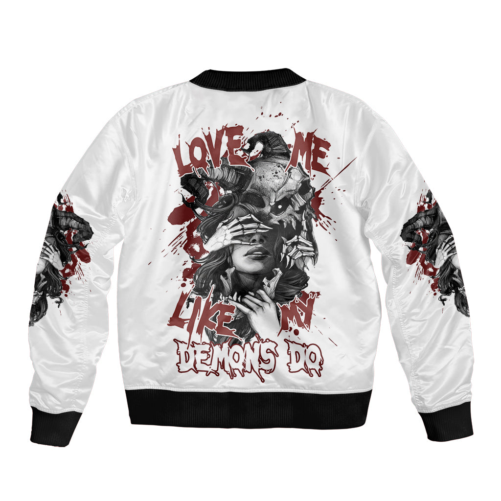 Love Me Like My Demons Do Skull Bomber Jacket - Wonder Print Shop