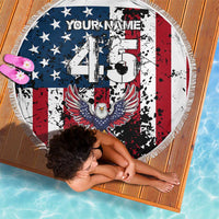 Custom American Flag Motocross Beach Blanket with Eagle Graphic - Wonder Print Shop