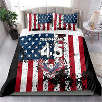 Custom American Flag Motocross Bedding Set with Eagle Graphic - Wonder Print Shop