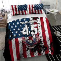 Custom American Flag Motocross Bedding Set with Eagle Graphic - Wonder Print Shop