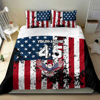 Custom American Flag Motocross Bedding Set with Eagle Graphic - Wonder Print Shop