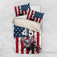 Custom American Flag Motocross Bedding Set with Eagle Graphic - Wonder Print Shop
