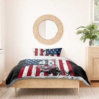 Custom American Flag Motocross Bedding Set with Eagle Graphic - Wonder Print Shop