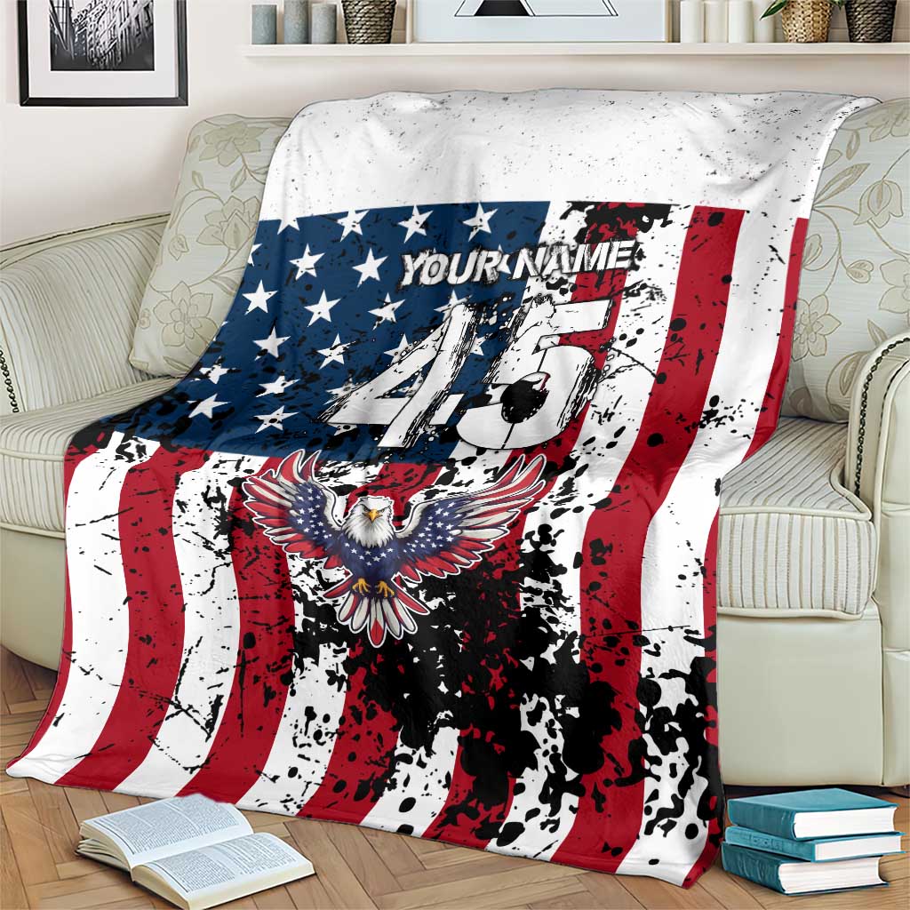 Custom American Flag Motocross Blanket with Eagle Graphic - Wonder Print Shop