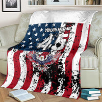 Custom American Flag Motocross Blanket with Eagle Graphic - Wonder Print Shop