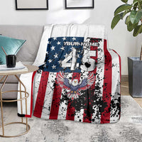 Custom American Flag Motocross Blanket with Eagle Graphic - Wonder Print Shop