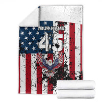 Custom American Flag Motocross Blanket with Eagle Graphic - Wonder Print Shop