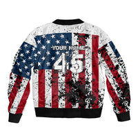 Custom American Flag Motocross Bomber Jacket with Eagle Graphic - Wonder Print Shop