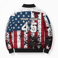 Custom American Flag Motocross Bomber Puffer Jacket with Eagle Graphic - Wonder Print Shop