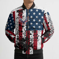 Custom American Flag Motocross Bomber Puffer Jacket with Eagle Graphic - Wonder Print Shop