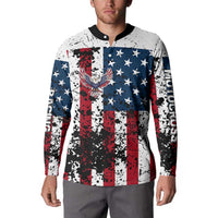 Custom American Flag Motocross Button Sweatshirt with Eagle Graphic - Wonder Print Shop