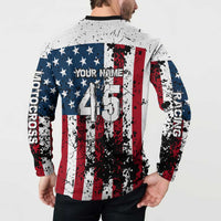 Custom American Flag Motocross Button Sweatshirt with Eagle Graphic - Wonder Print Shop