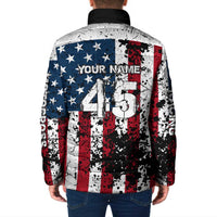 Custom American Flag Motocross Padded Jacket with Eagle Graphic - Wonder Print Shop
