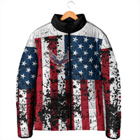 Custom American Flag Motocross Padded Jacket with Eagle Graphic - Wonder Print Shop